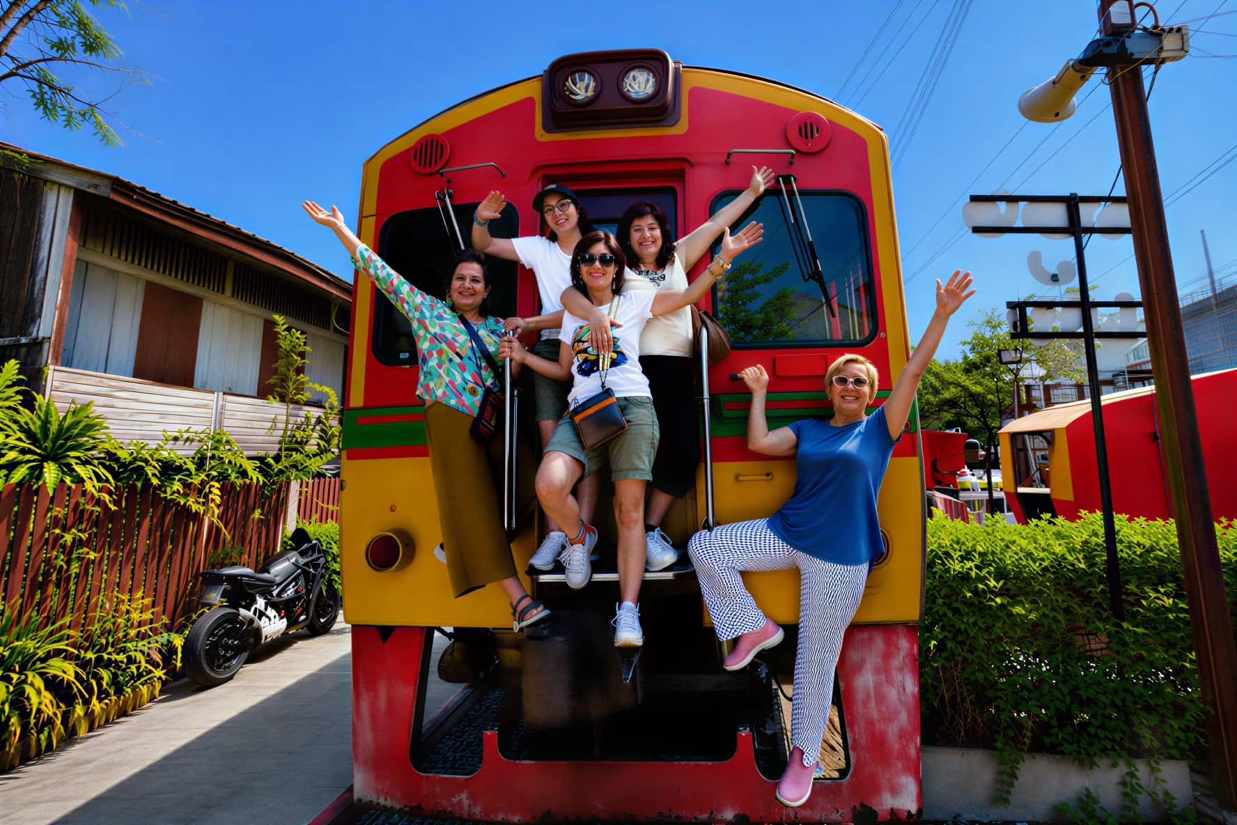 Damnoen Saduak Maeklong railway market dragon temple