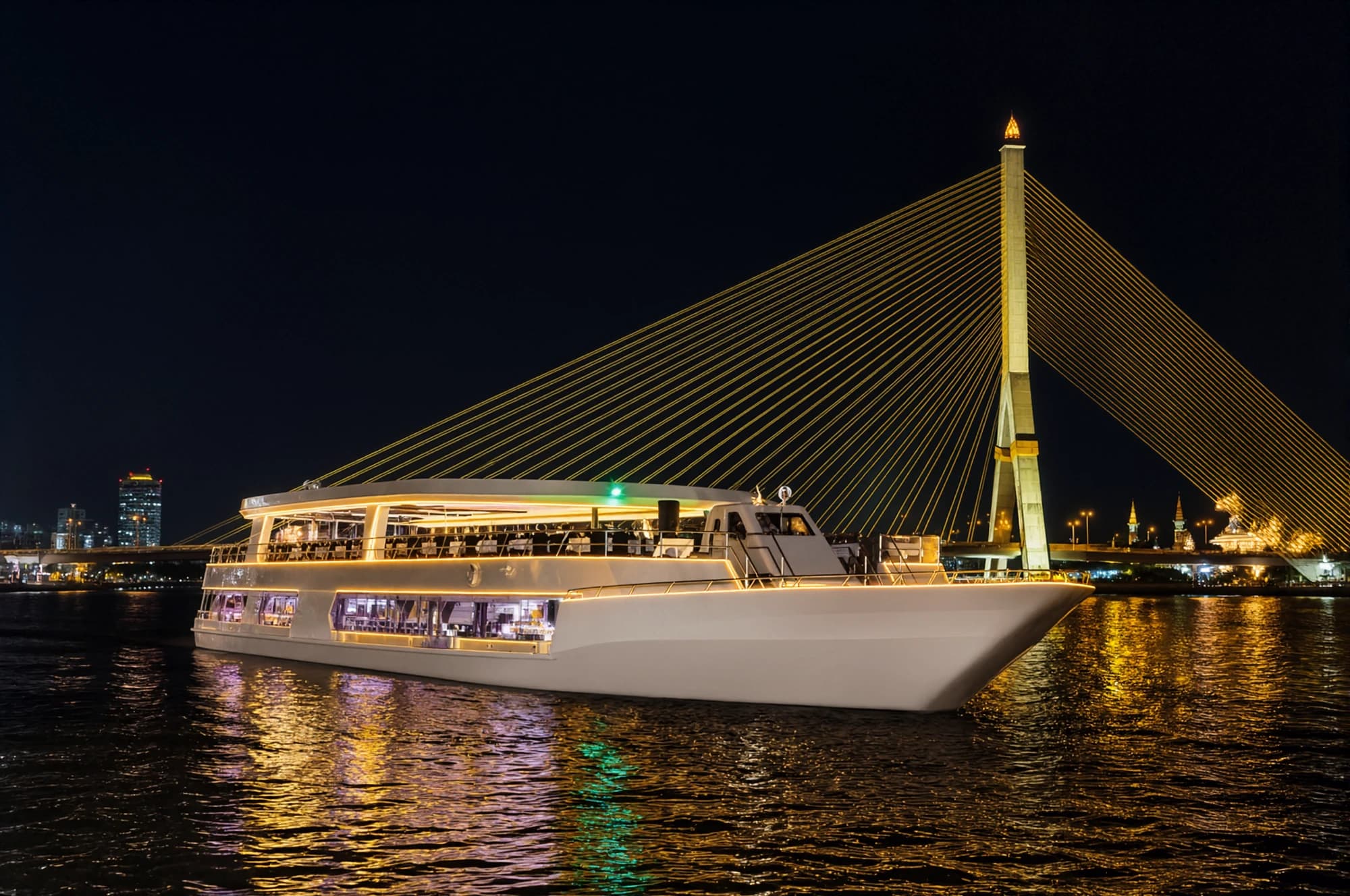 dinner cruise bangkok tours chao phraya boat rama viii bridge