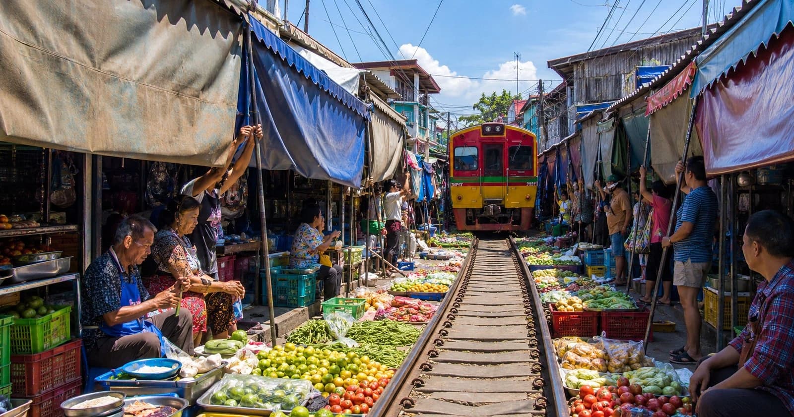 Maeklong railway market tour from Bangkok